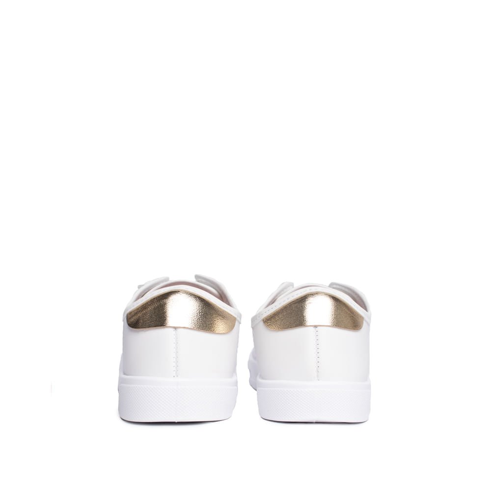 Tênis Infantil Molekinha Coração Calce Fácil Branco/Dourado Branco 2