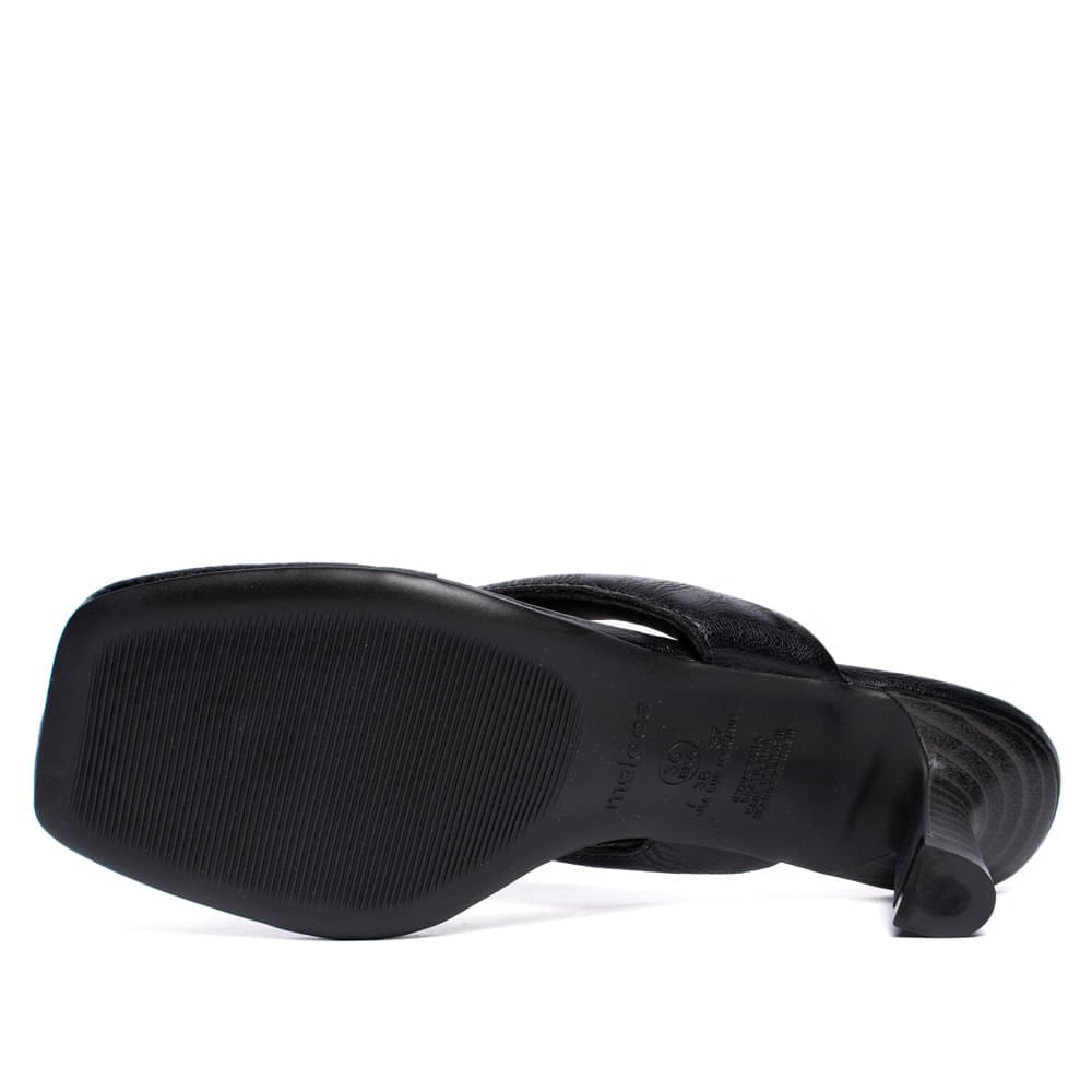 Tamanco Feminino Moleca Dedo Salto Fino Elegante Preto Preto 2