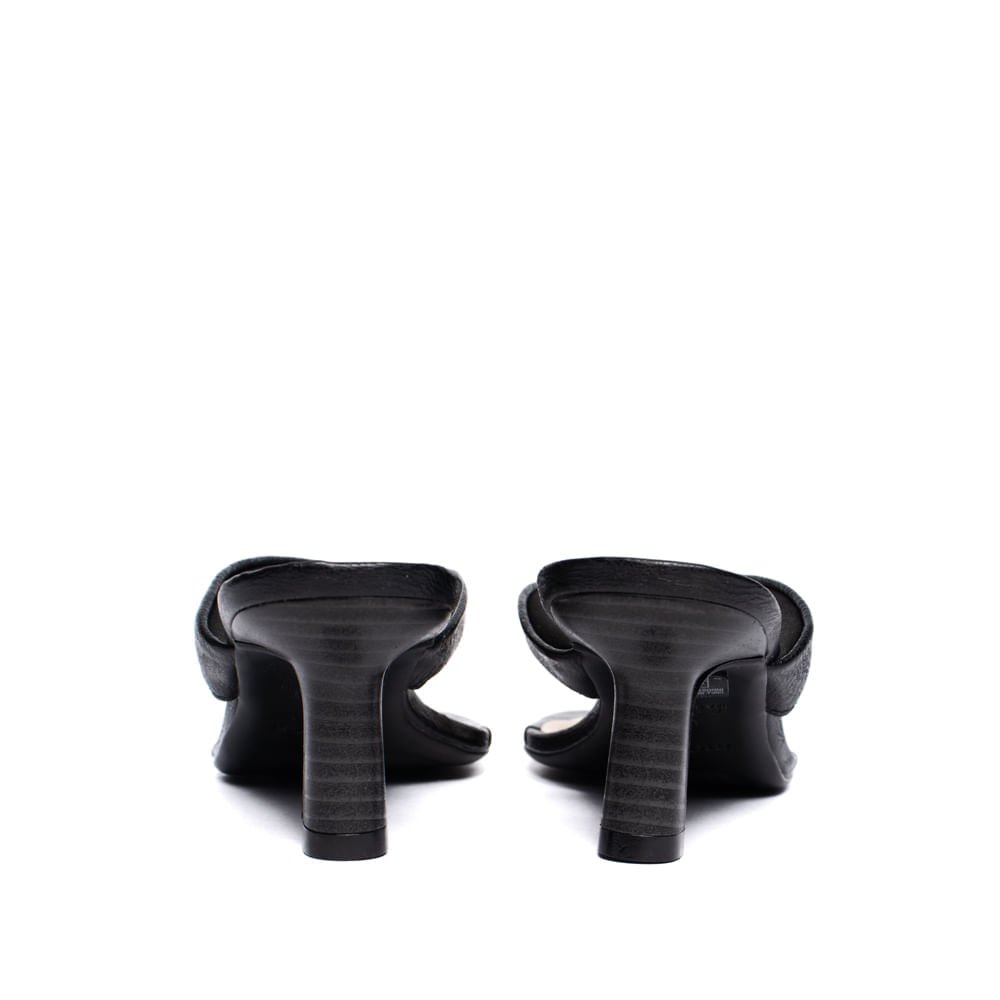 Tamanco Feminino Moleca Dedo Salto Fino Elegante Preto Preto 3