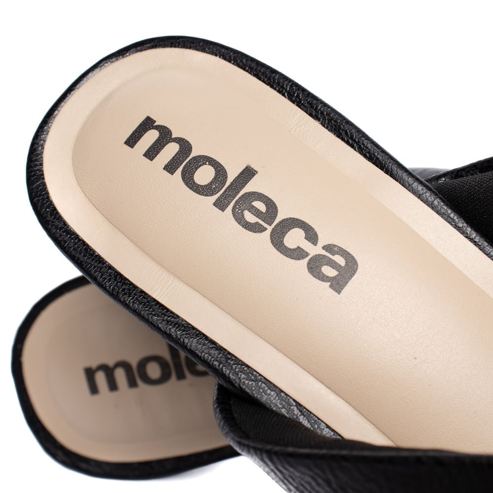 Tamanco Feminino Moleca Dedo Salto Fino Elegante Preto Preto 5