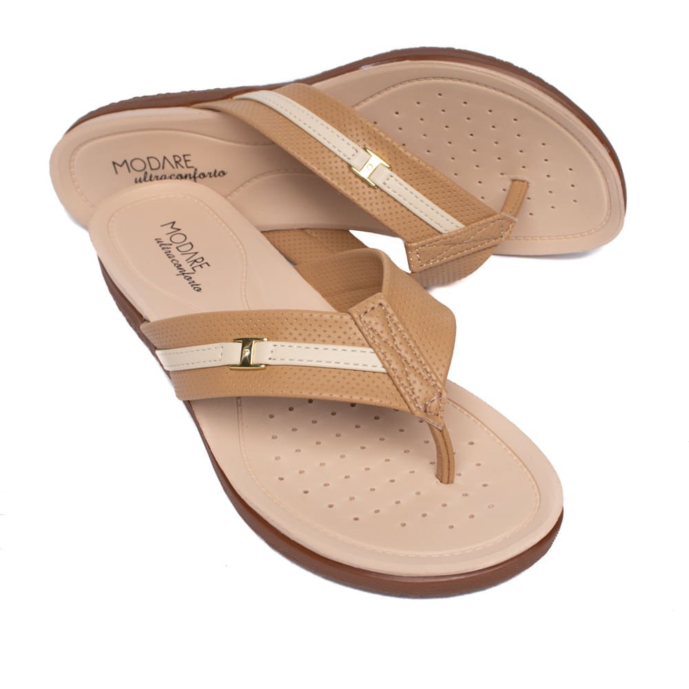 Chinelo Feminino Modare Tiras Soft Buble Creme/Bege Bege 4