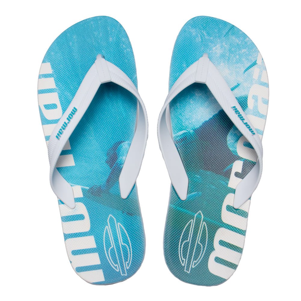 Chinelo Masculino Mormaii Tropical Pro Texturas Azul/Branco