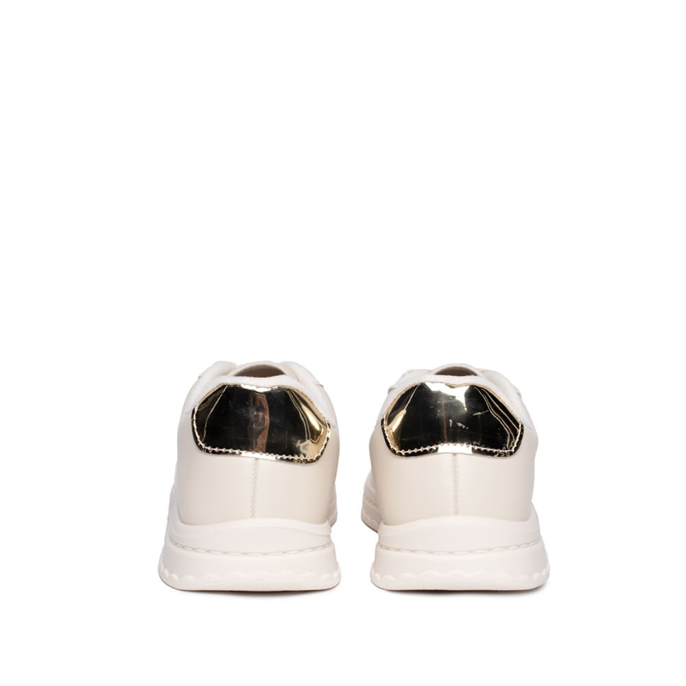 Tênis Infantil Molekinha Napa Glitter Off White/Dourado Branco 3