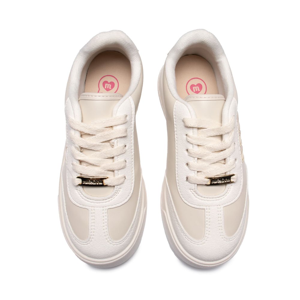 Tênis Infantil Molekinha Napa Glitter Off White/Dourado Branco 4