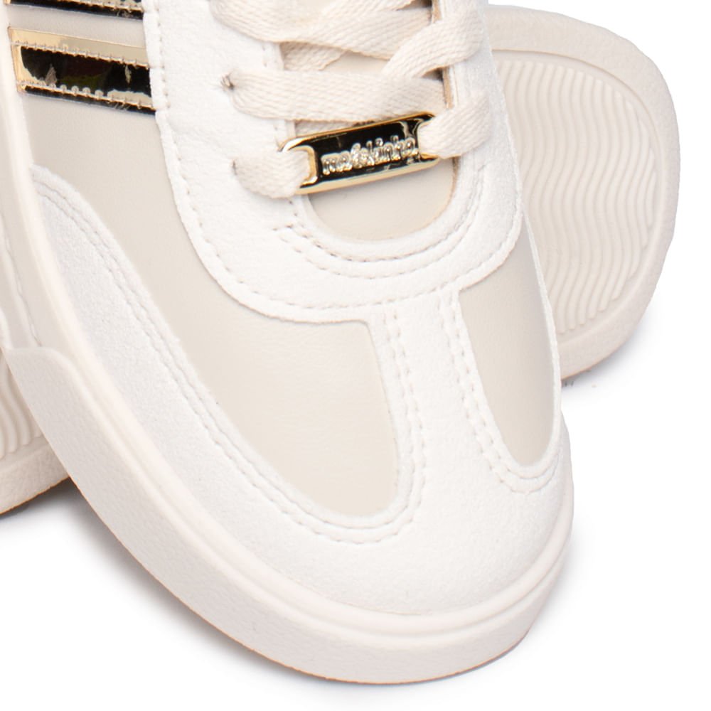 Tênis Infantil Molekinha Napa Glitter Off White/Dourado Branco 6