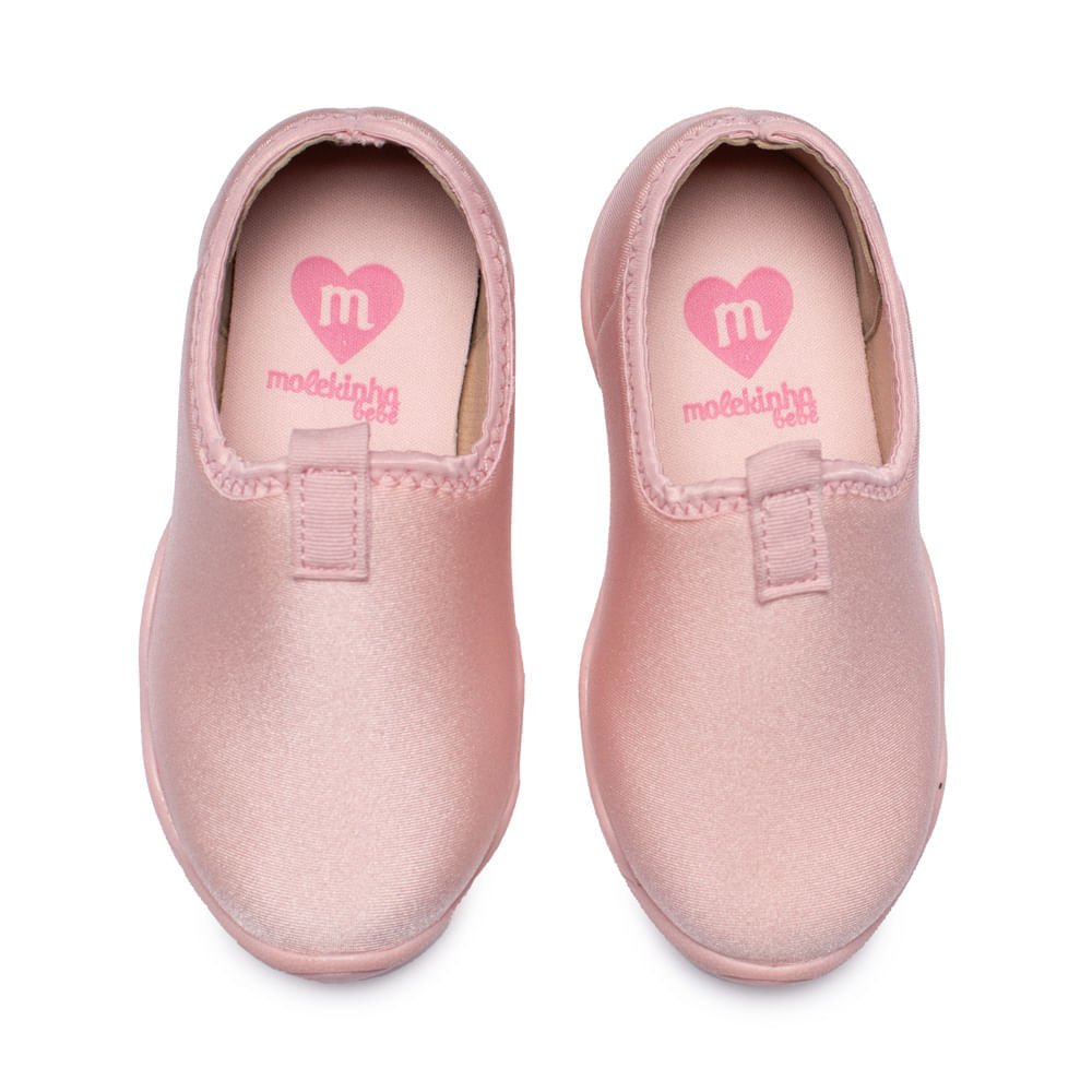 Tênis Infantil Molekinha Baby Glitter Calce Fácil Rosa Rosa 3