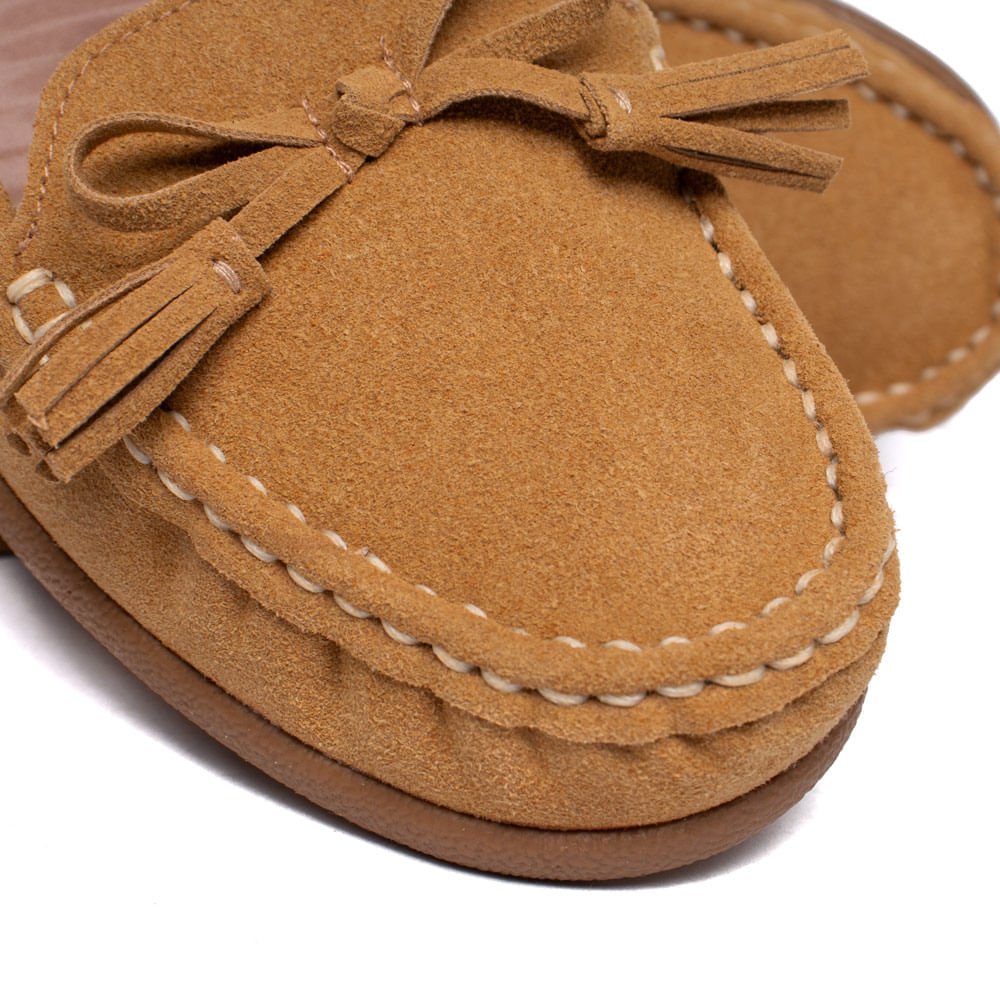 Mocassim Feminino Modare Camurção Laço Caramelo Marrom 6