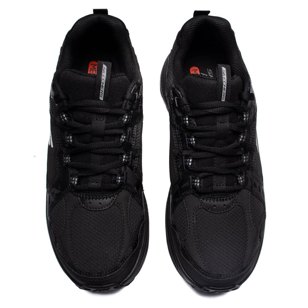 Tênis Masculino Skechers Ridgestar Couro Trilha Preto Preto 4