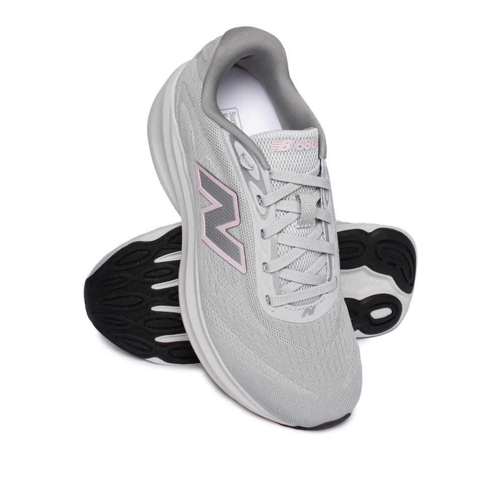 Tênis Feminino New Balance Fresh Foam 680v9 Cinza/Rosa Cinza 5