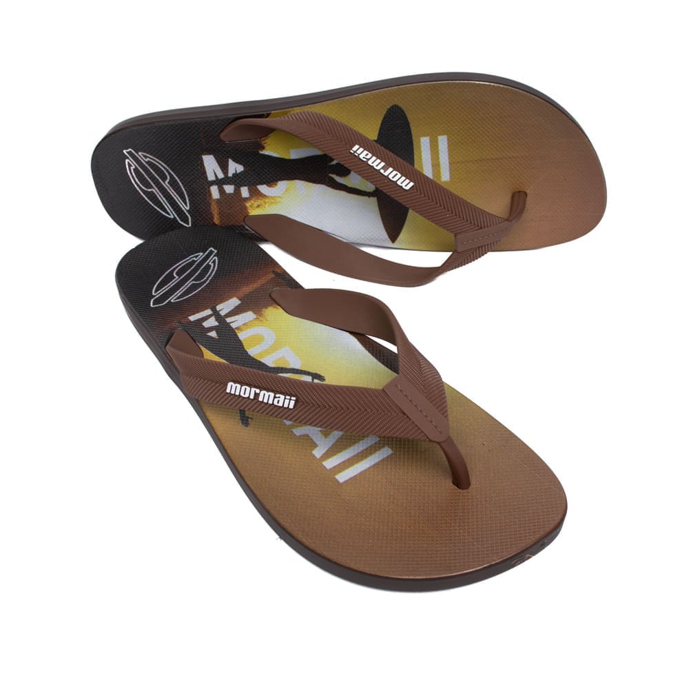 Chinelo Masculino Mormaii Tropical Pro Texturas Marrom/Preto Marrom 4
