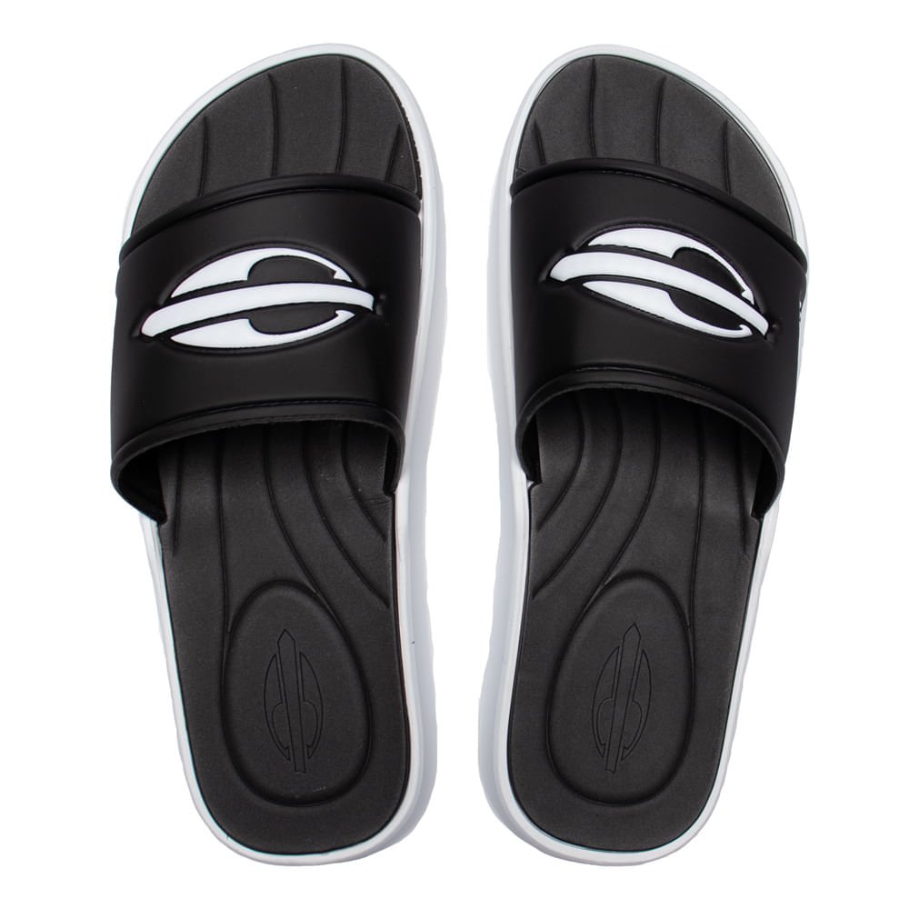 Chinelo Masculino Mormaii Quiver Slide Preto/Branco