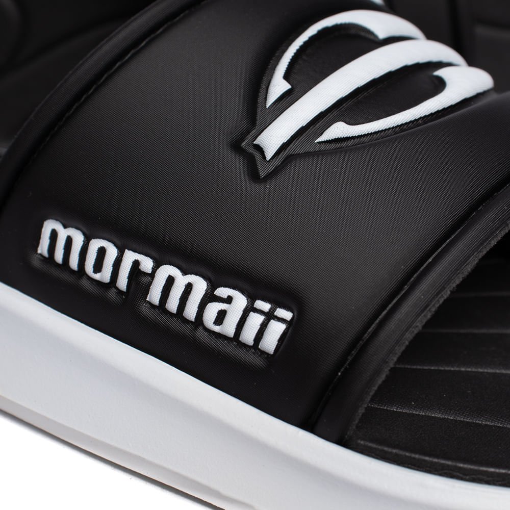 Chinelo Masculino Mormaii Quiver Slide Preto/Branco Preto 5