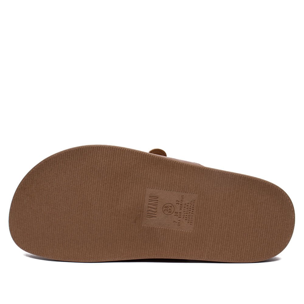 Chinelo Slide Feminino Vizzano Fivelas Caramelo Marrom 3