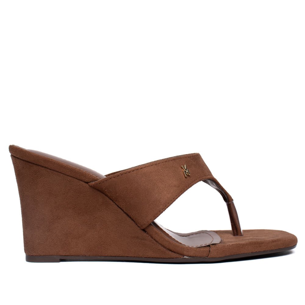 Tamanco Feminino Via Marte Anabela Camurça Ultra Marrom