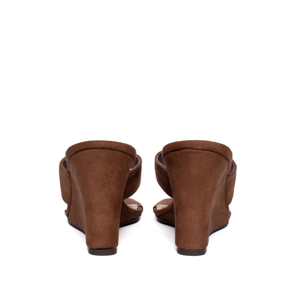 Tamanco Feminino Via Marte Anabela Camurça Ultra Marrom Marrom 2