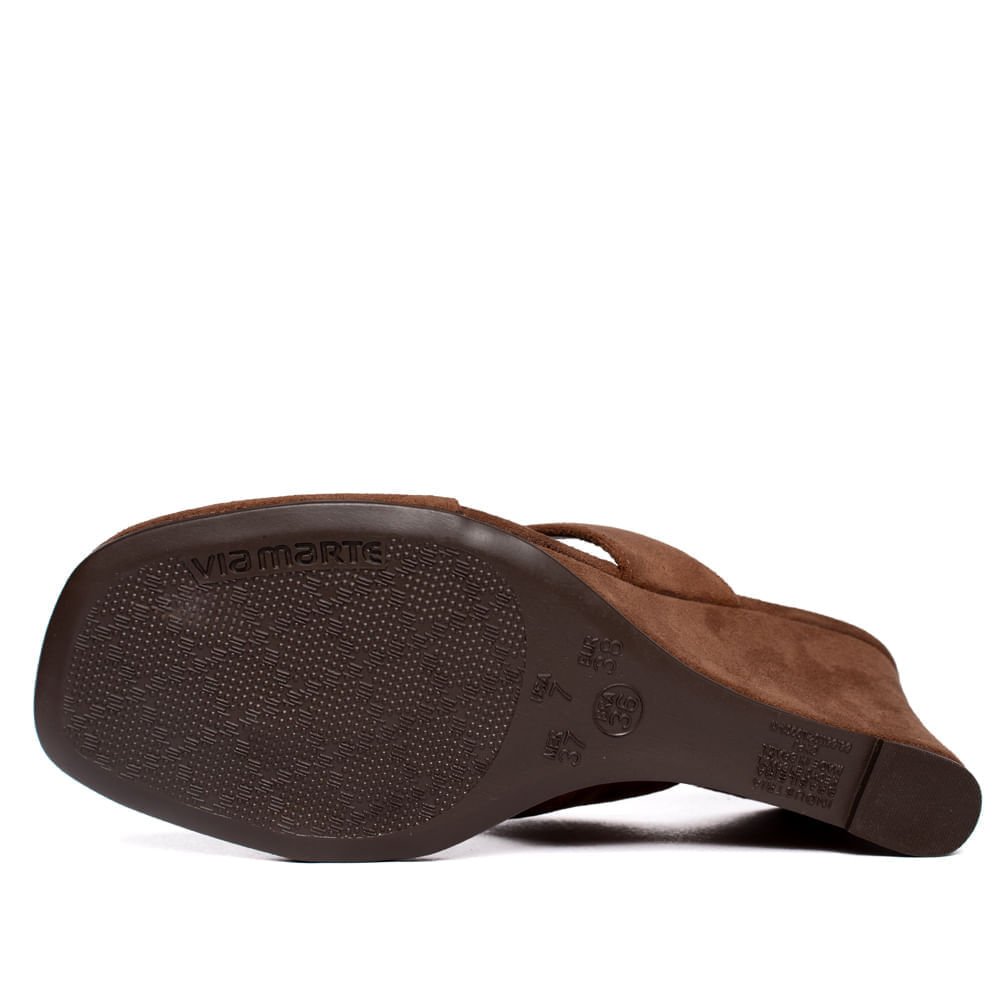Tamanco Feminino Via Marte Anabela Camurça Ultra Marrom Marrom 3