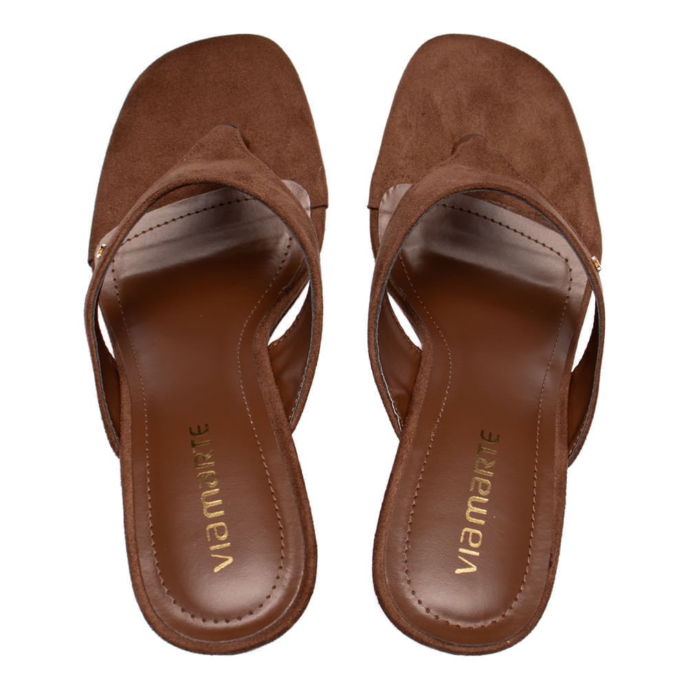 Tamanco Feminino Via Marte Anabela Camurça Ultra Marrom Marrom 4