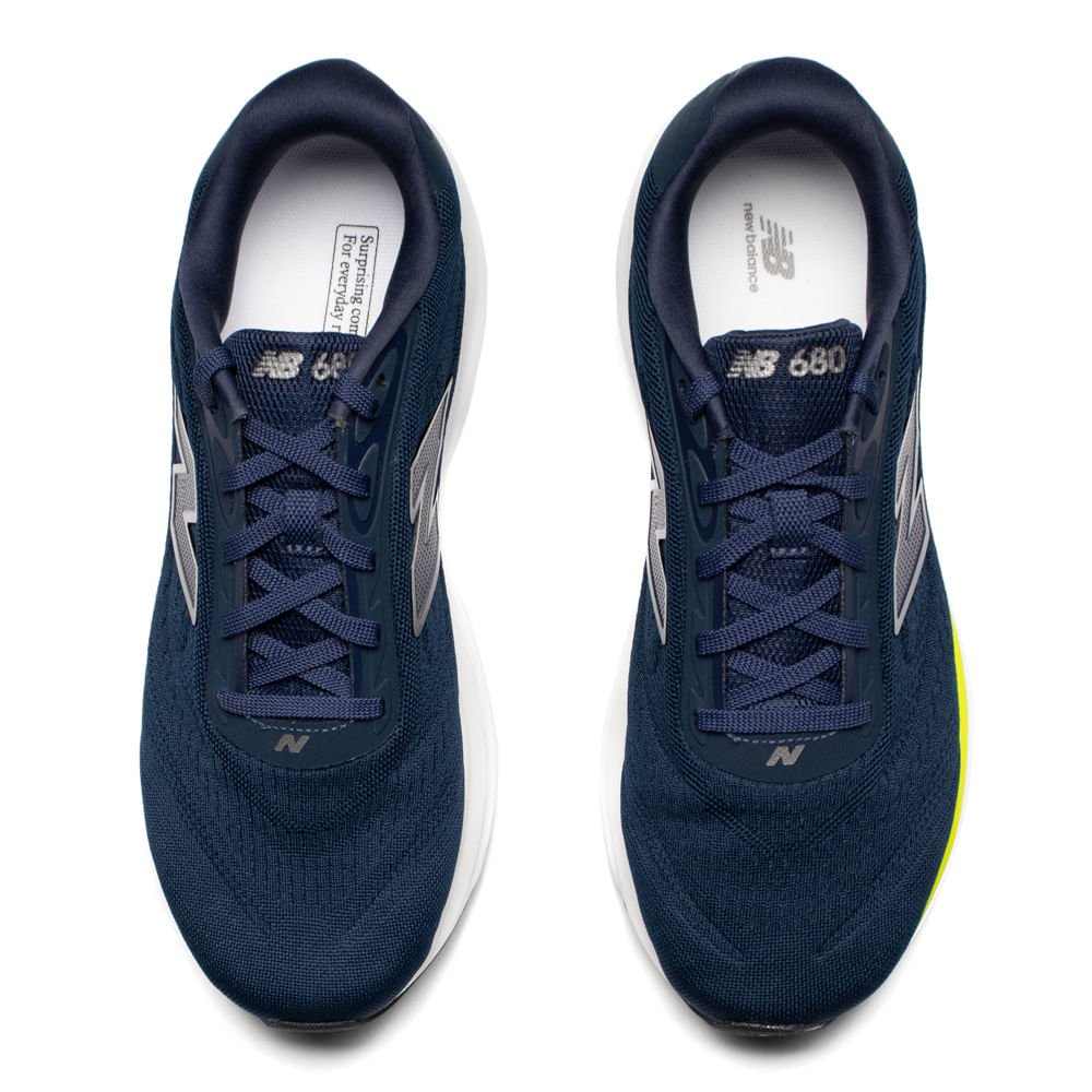 Tênis Masculino New Balance Fresh Foam 680v9 Marinho/Neon Marinho 4