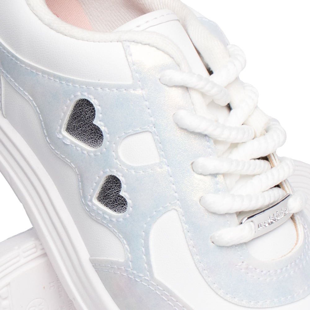 Tênis Infantil Molekinha Napa Turim Corações Branco/Multi Branco 6
