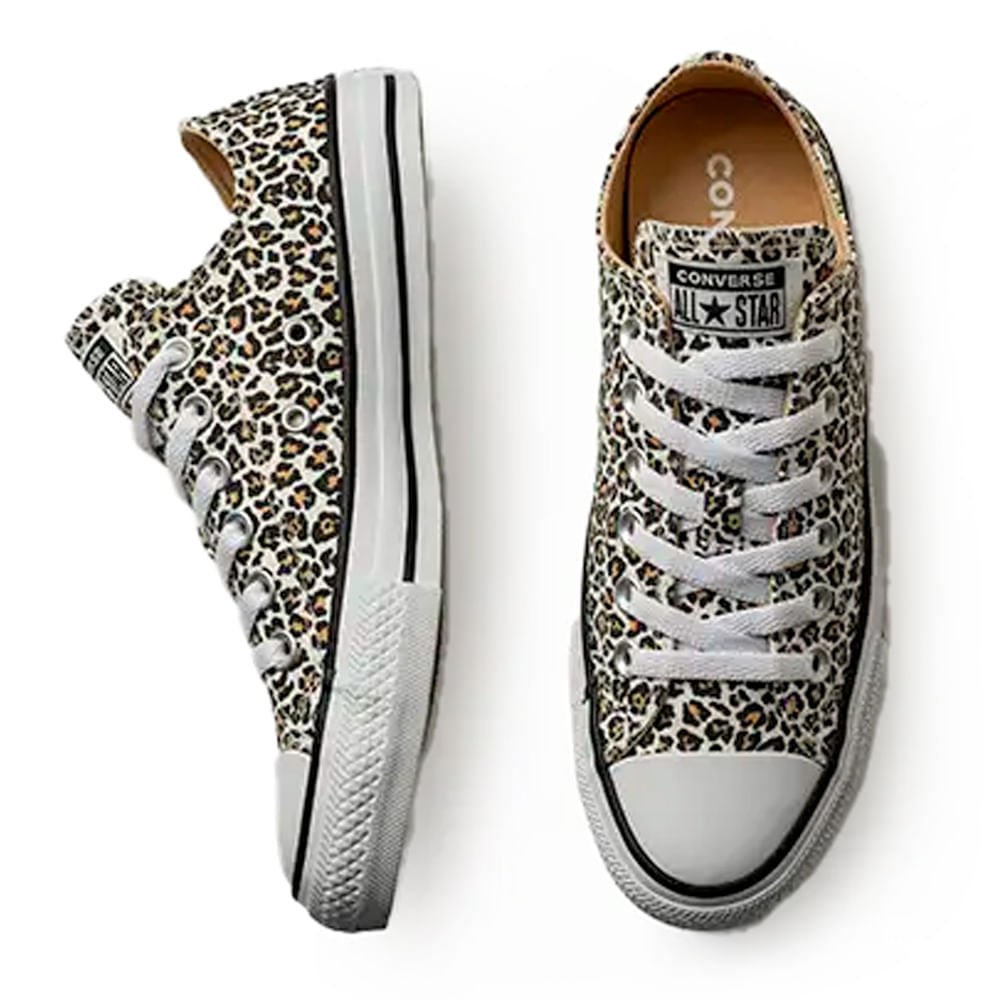 Tênis Feminino Converse Taylor All Star Animal Print Bege Bege 3