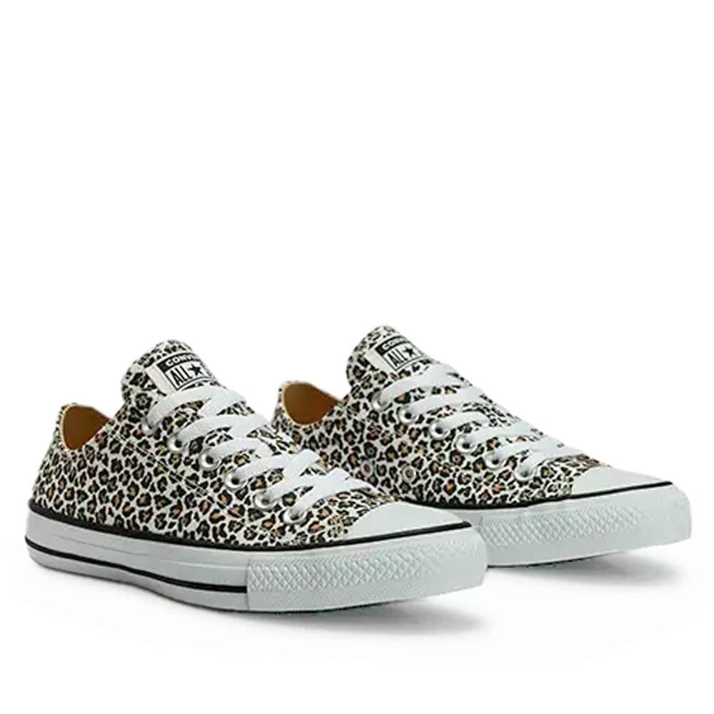 Tênis Feminino Converse Taylor All Star Animal Print Bege Bege 4