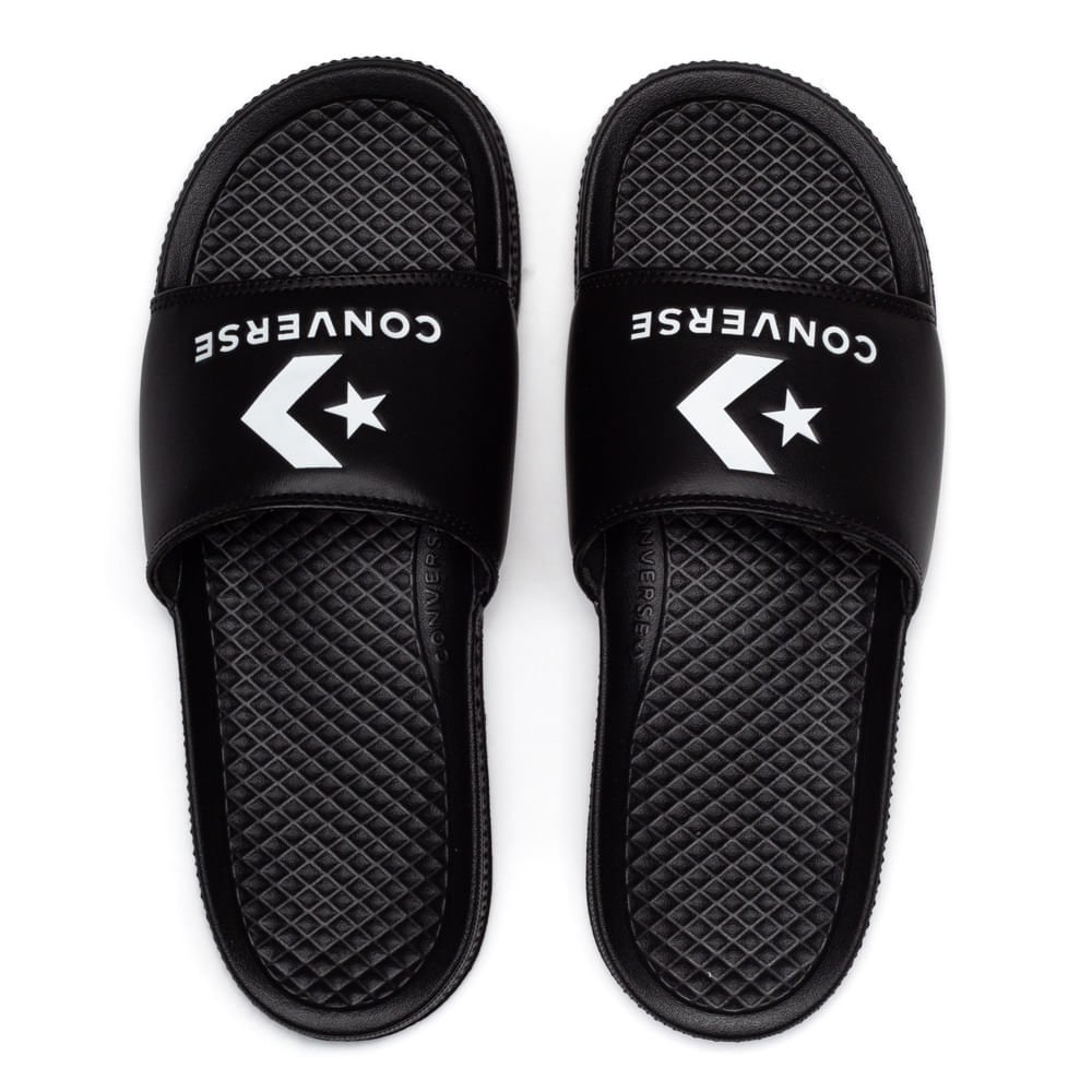 Chinelo Slide Unissex Converse Chevron Preto/branco