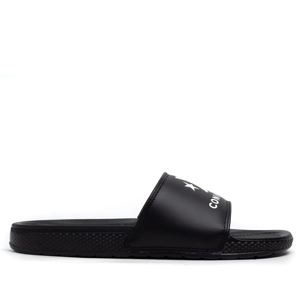 Chinelo Slide Unissex Converse Chevron Preto/branco Preto 2