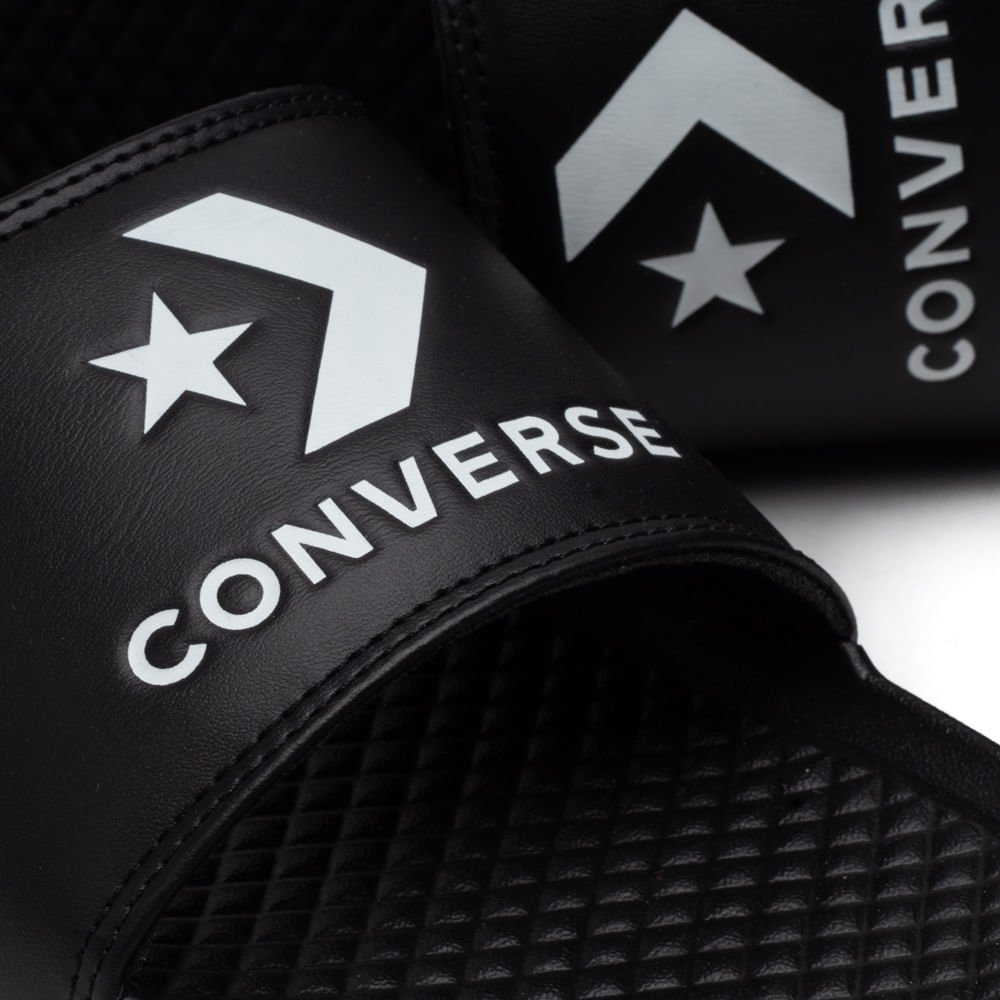 Chinelo Slide Unissex Converse Chevron Preto/branco Preto 5