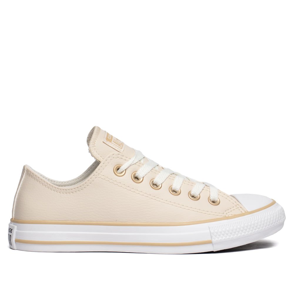 Tênis Unissex Converse Chuck Taylor Cano Baixo Bege Claro
