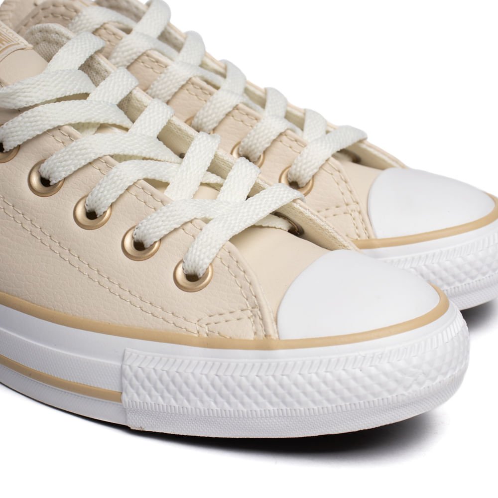 Tênis Unissex Converse Chuck Taylor Cano Baixo Bege Claro Bege 5