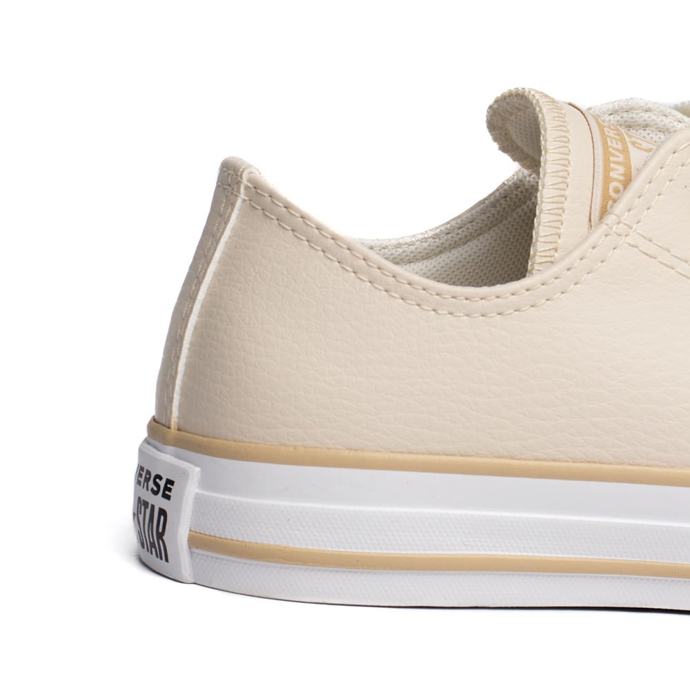 Tênis Unissex Converse Chuck Taylor Cano Baixo Bege Claro Bege 6