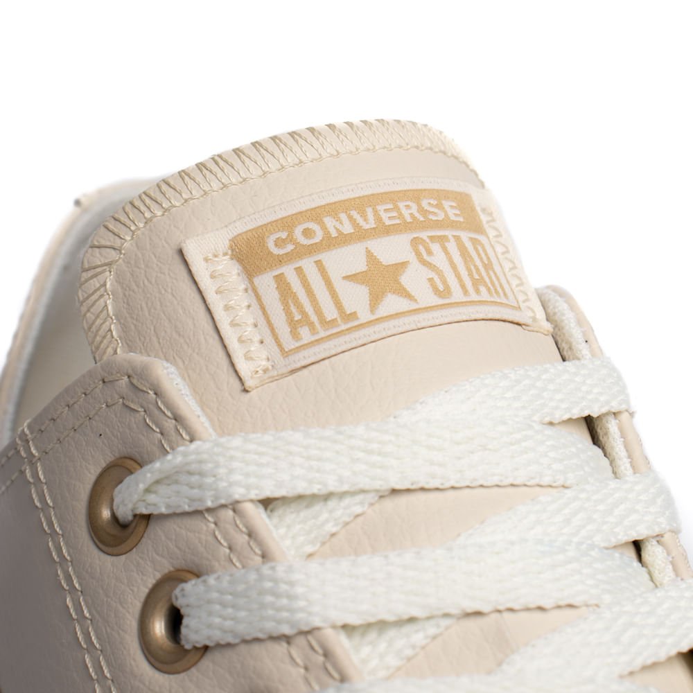 Tênis Unissex Converse Chuck Taylor Cano Baixo Bege Claro Bege 7