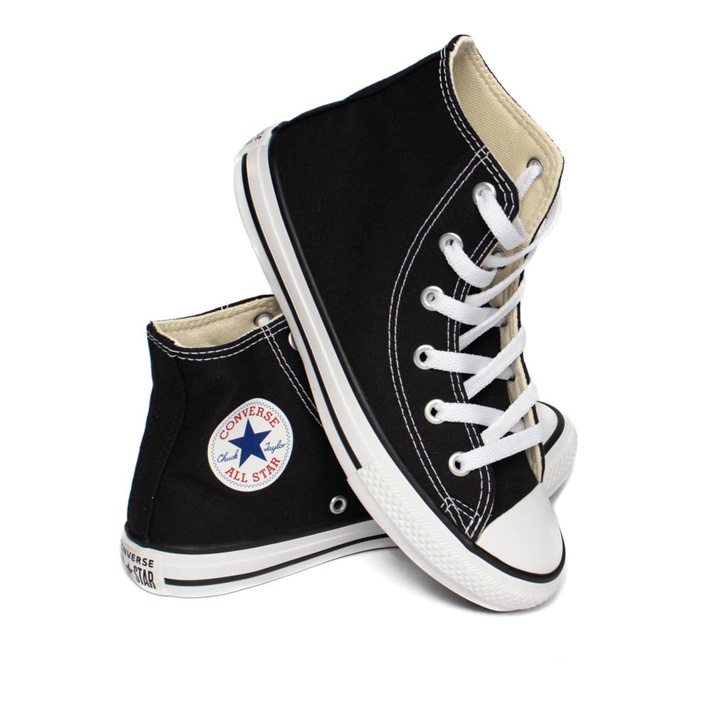 Tênis Infantil Converse Chuck Taylor Cano Alto Preto/Branco Preto 5