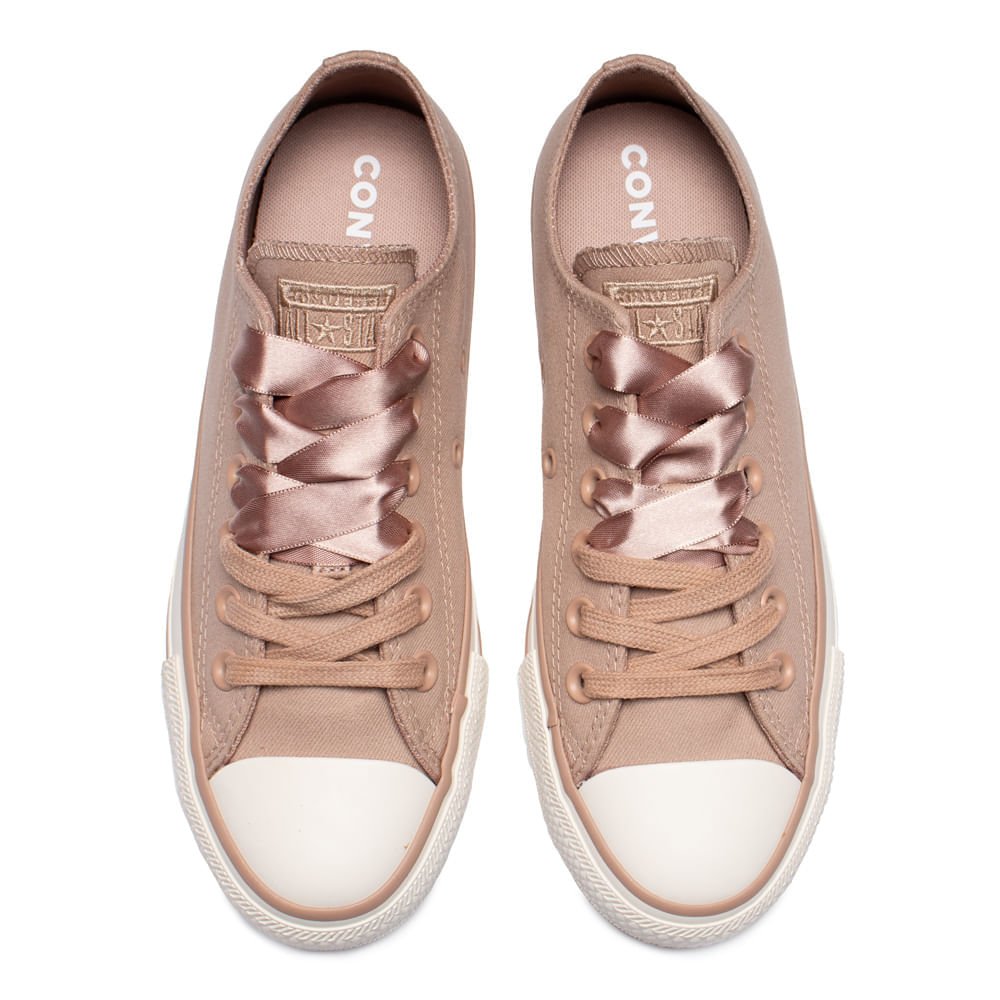 Tênis Feminino Converse Chuck Taylor Plataforma Bege Escuro Bege 4