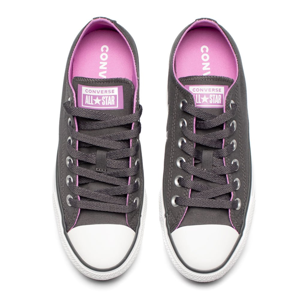 Tênis Feminino Converse Chuck Taylor Casual Cinza/Rosa Cinza 4