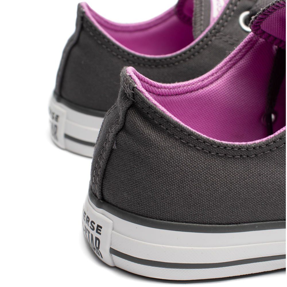 Tênis Feminino Converse Chuck Taylor Casual Cinza/Rosa Cinza 7