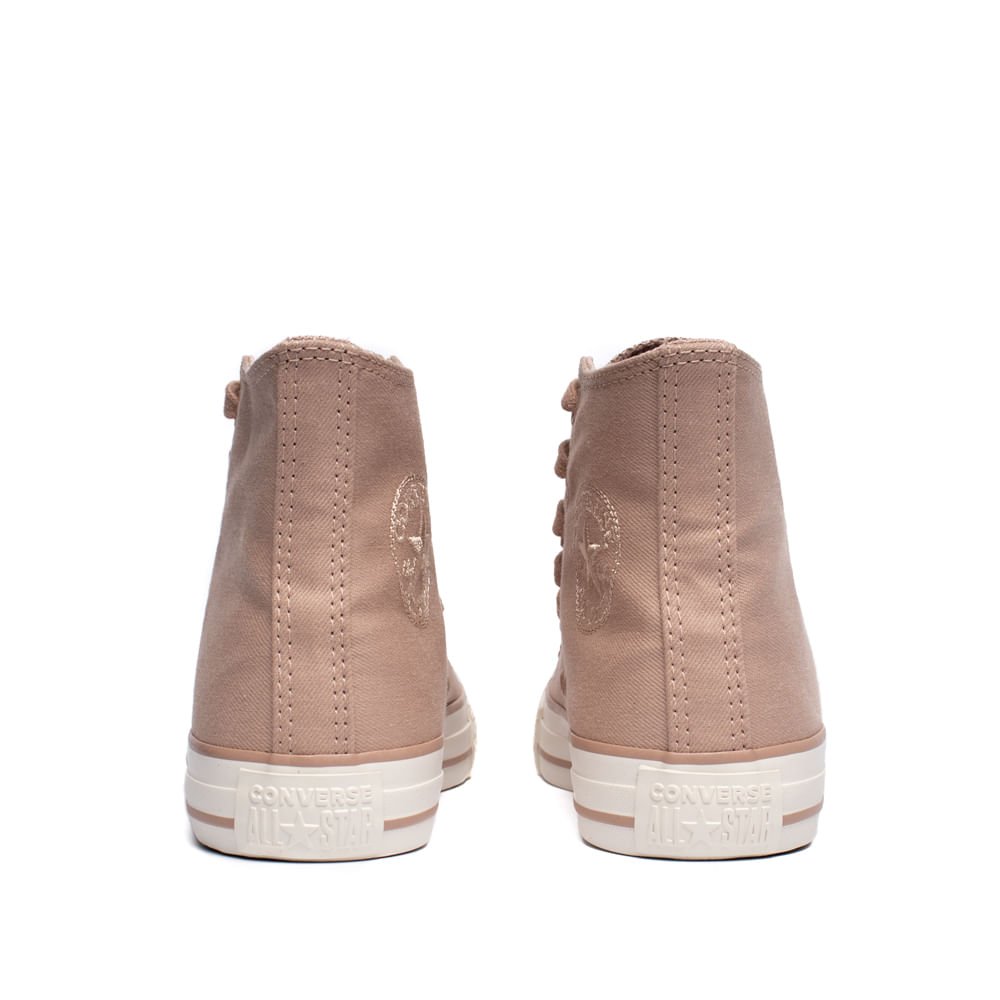 Tênis Feminino Converse Chuck Taylor Cano Médio Bege Bege 3