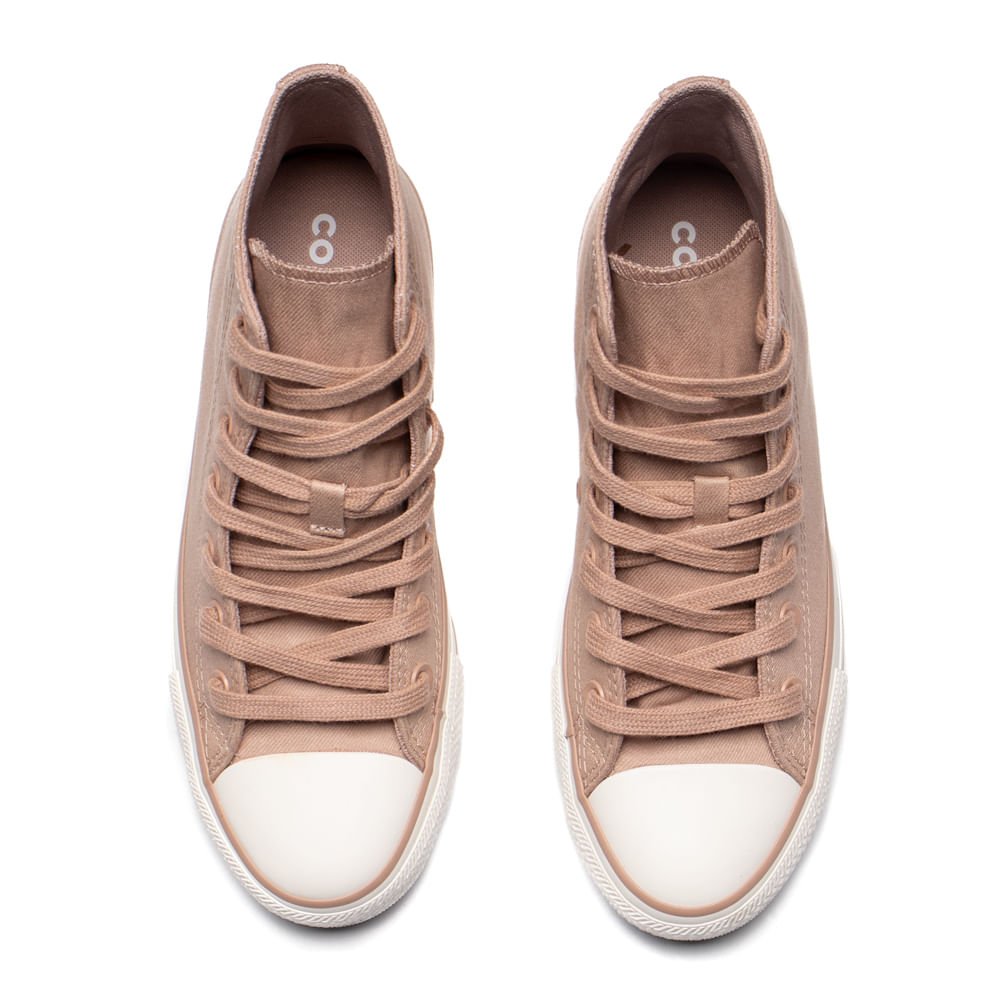 Tênis Feminino Converse Chuck Taylor Cano Médio Bege Bege 4