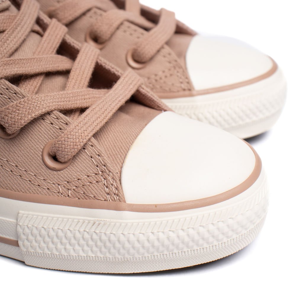 Tênis Feminino Converse Chuck Taylor Cano Médio Bege Bege 5