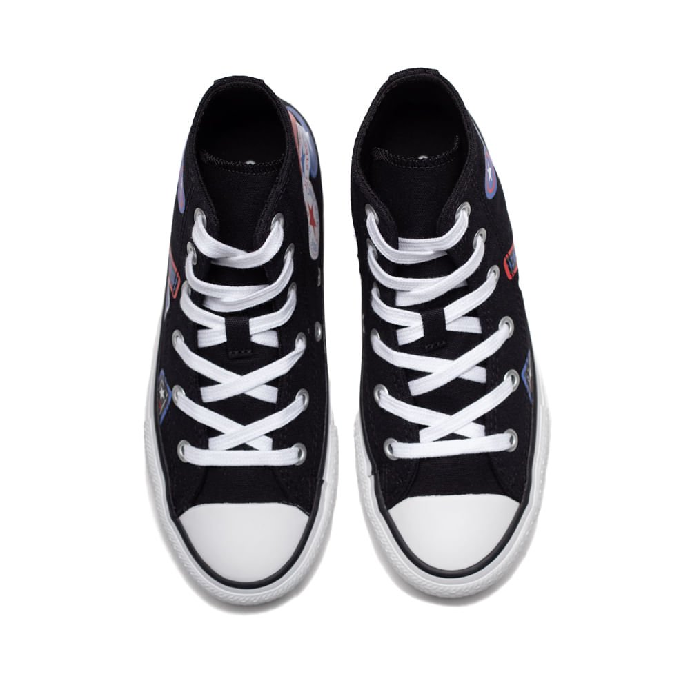 Tênis Infantil Converse Chuck Taylor All Star Hi Patches Preto/branco Preto 4
