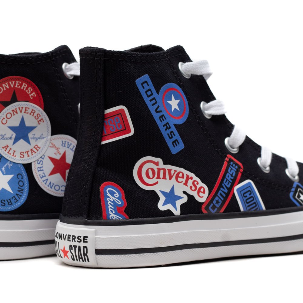 Tênis Infantil Converse Chuck Taylor All Star Hi Patches Preto/branco Preto 5