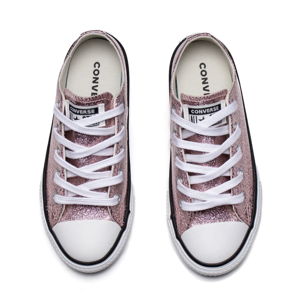 Tênis Infantil Converse Chuck Taylor All Star Glitter Rosa Rosa 4