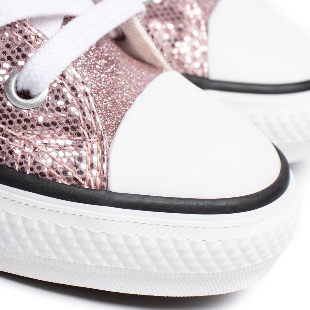 Tênis Infantil Converse Chuck Taylor All Star Glitter Rosa Rosa 5