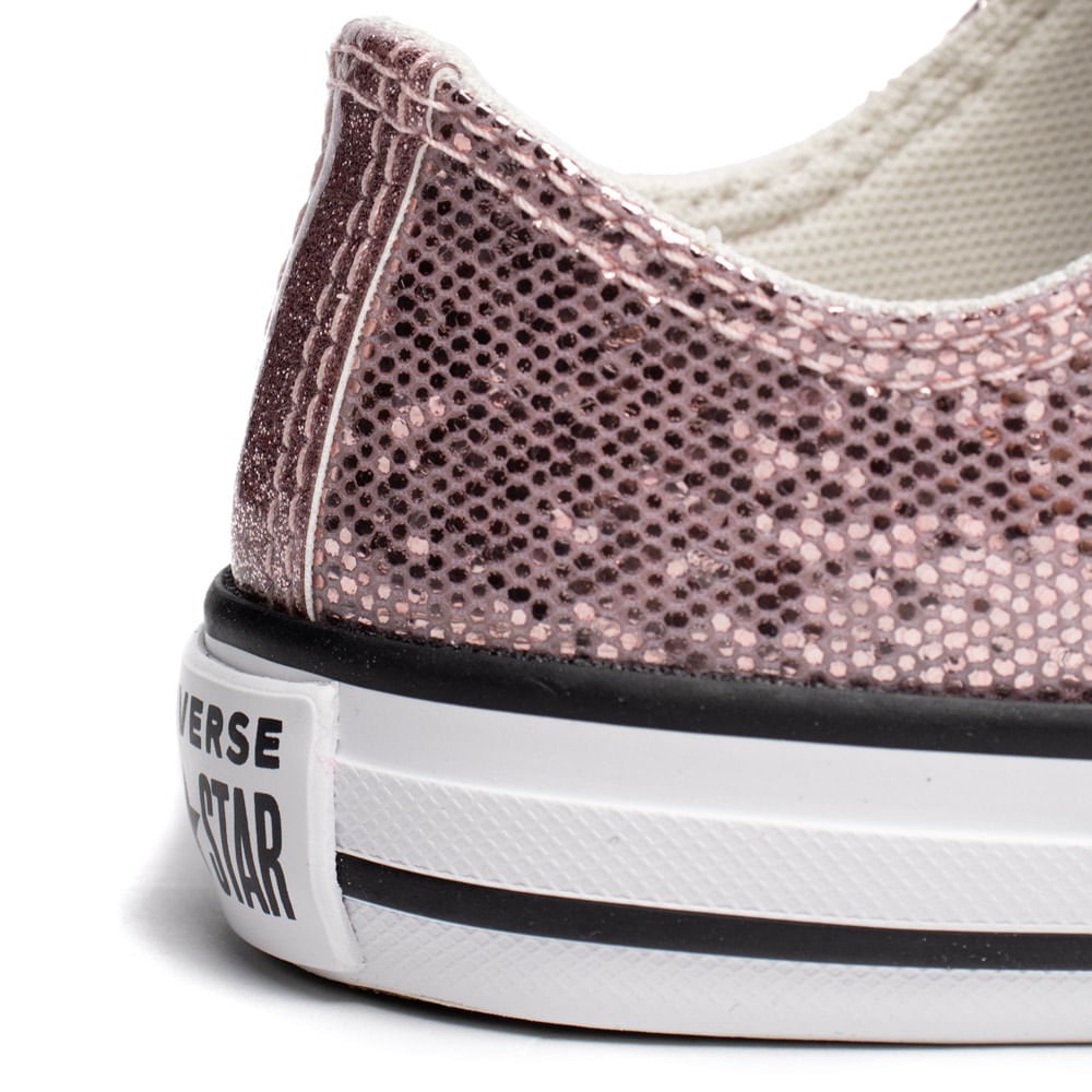 Tênis Infantil Converse Chuck Taylor All Star Glitter Rosa Rosa 7