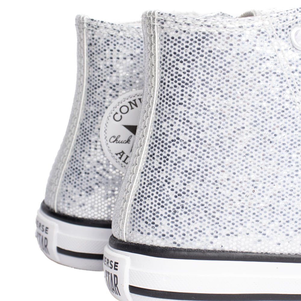Tênis Infantil Converse All Star Brilhante Prata/Branco Prata 6