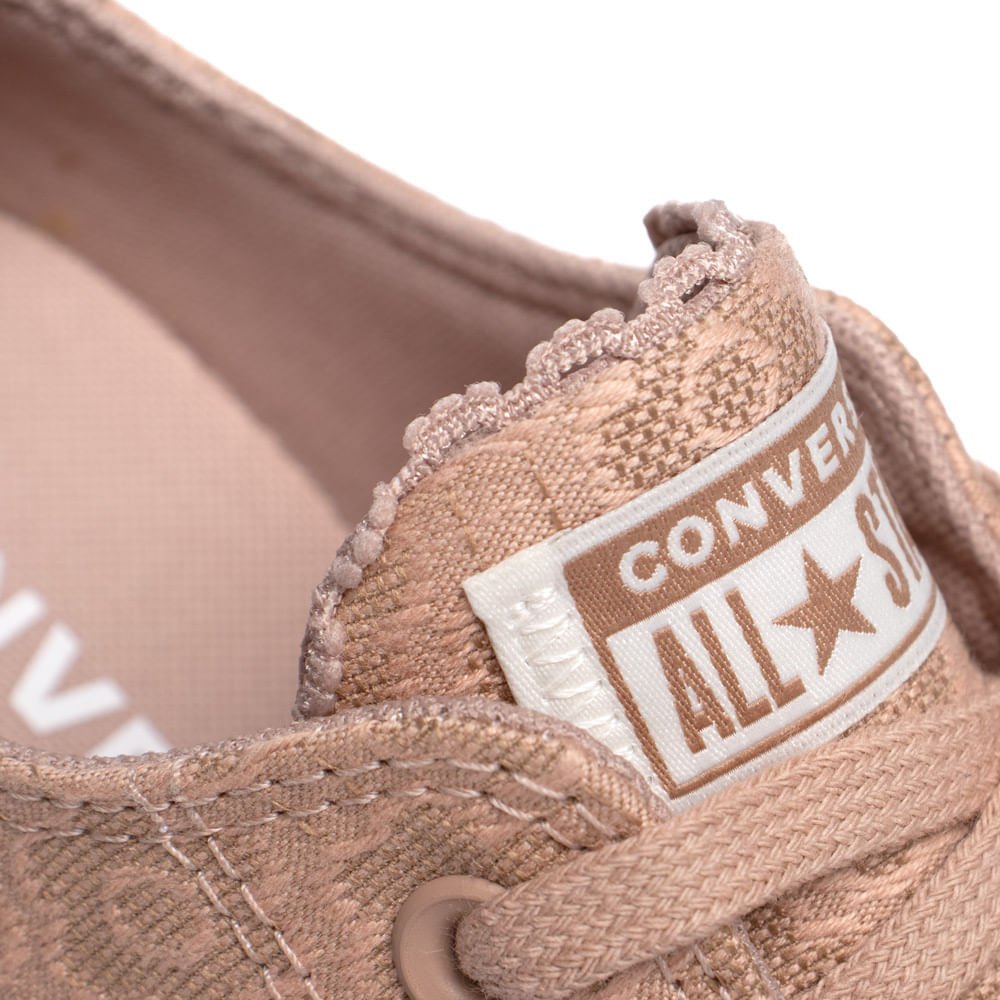 Tênis Feminino Converse Cano Baixo Padrão Floral Bege/Rose Bege 6