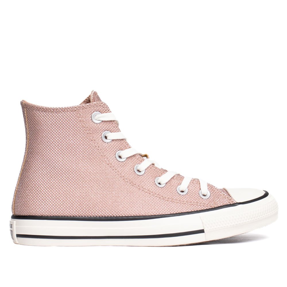 Tênis Feminino Converse All Star Hi Glitter Rosé/Preto