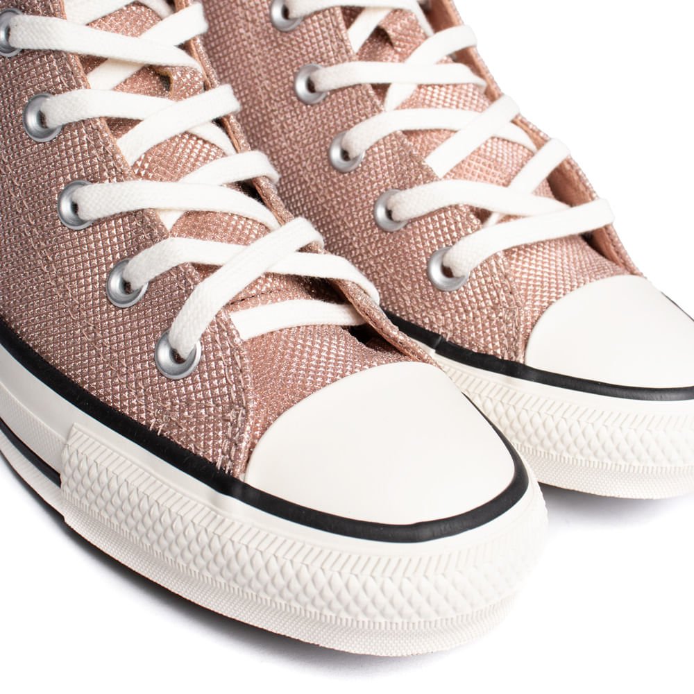 Tênis Feminino Converse All Star Hi Glitter Rosé/Preto Rosa 6
