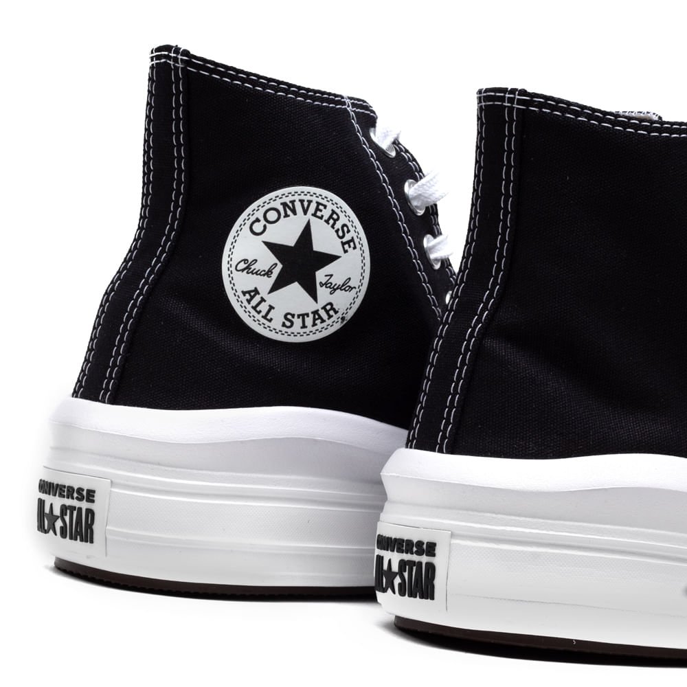 Tênis Feminino Converse Chuck Taylor All Star Move Cano Alto Preto/branco Preto 5