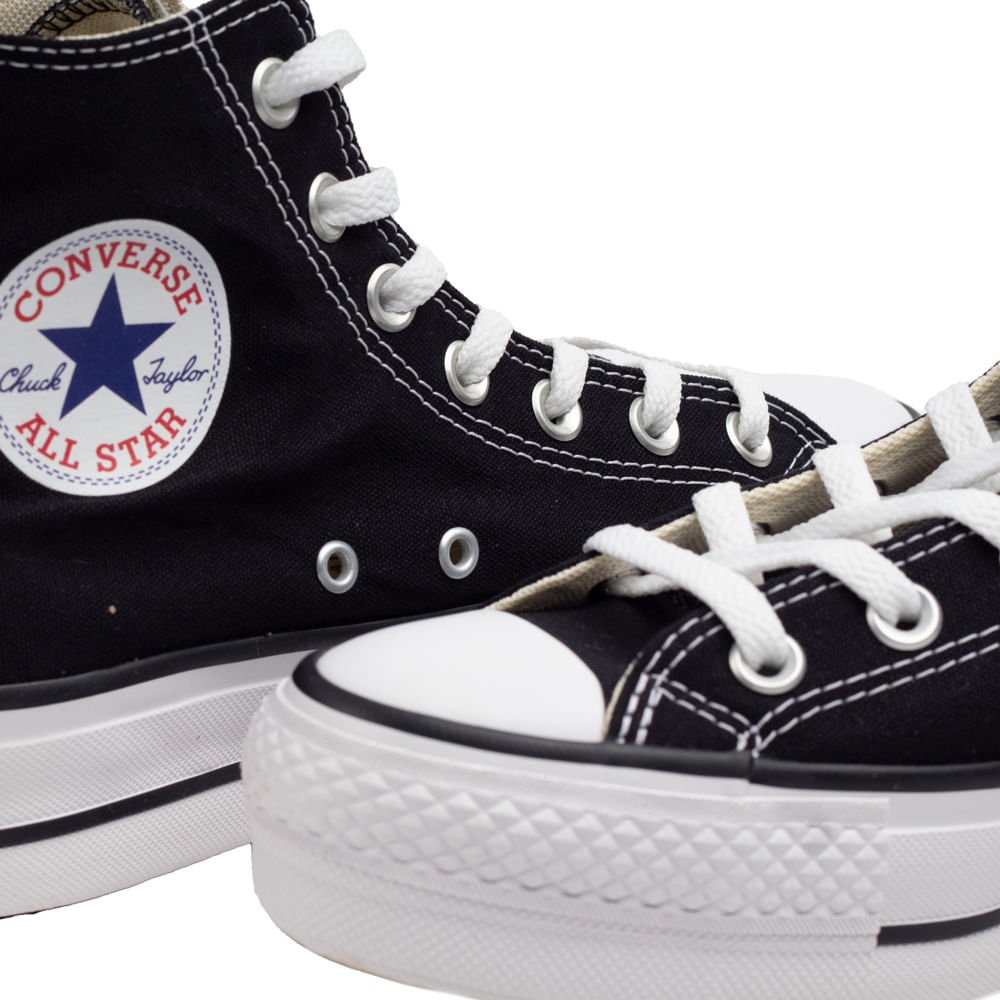 Tênis Converse Chuck Taylor All Star Lift Tecido Preto/branco Preto 5